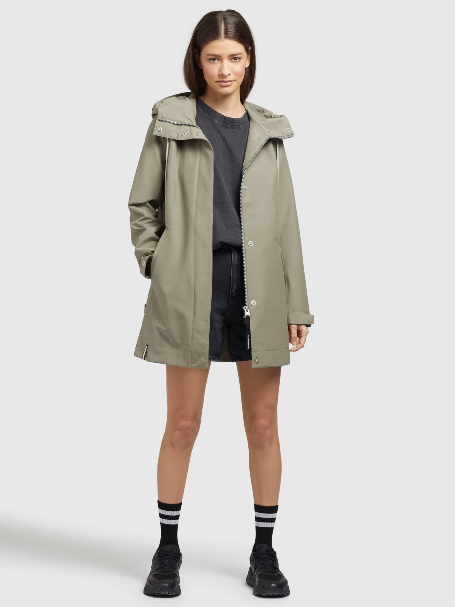 Khujo Manteaux De Mi-saison Manteau Mi-saison Artisa Femme Gris / Vert 2 Khujo Manteaux De Mi-saison Manteau Mi-saison Artisa Femme Gris / Vert - Image 2