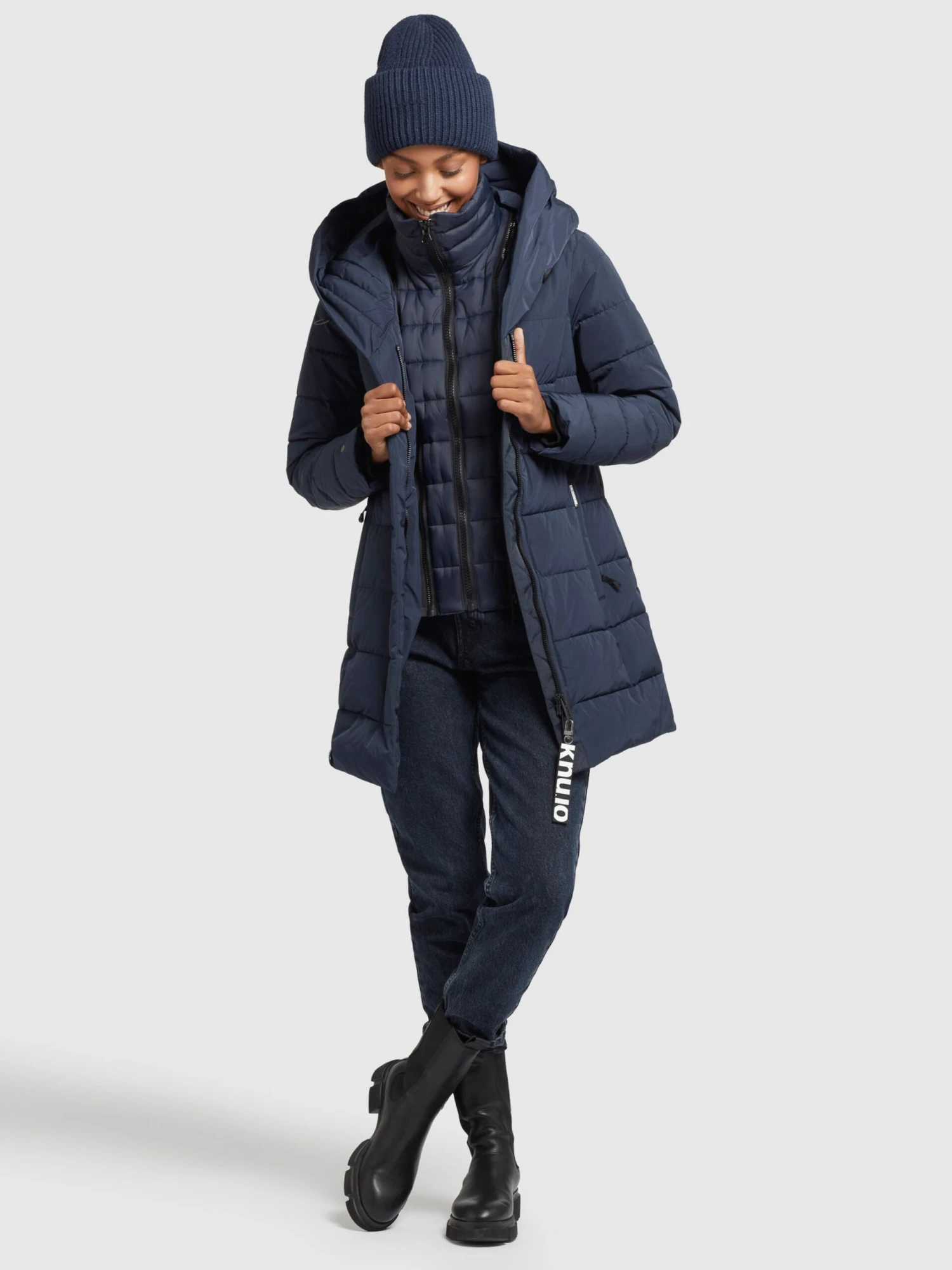 Khujo Manteaux Courts Manteau D’hiver Floyt Femme Bleu Foncé 3 Khujo Manteaux Courts Manteau D’hiver Floyt Femme Bleu Foncé - Image 3