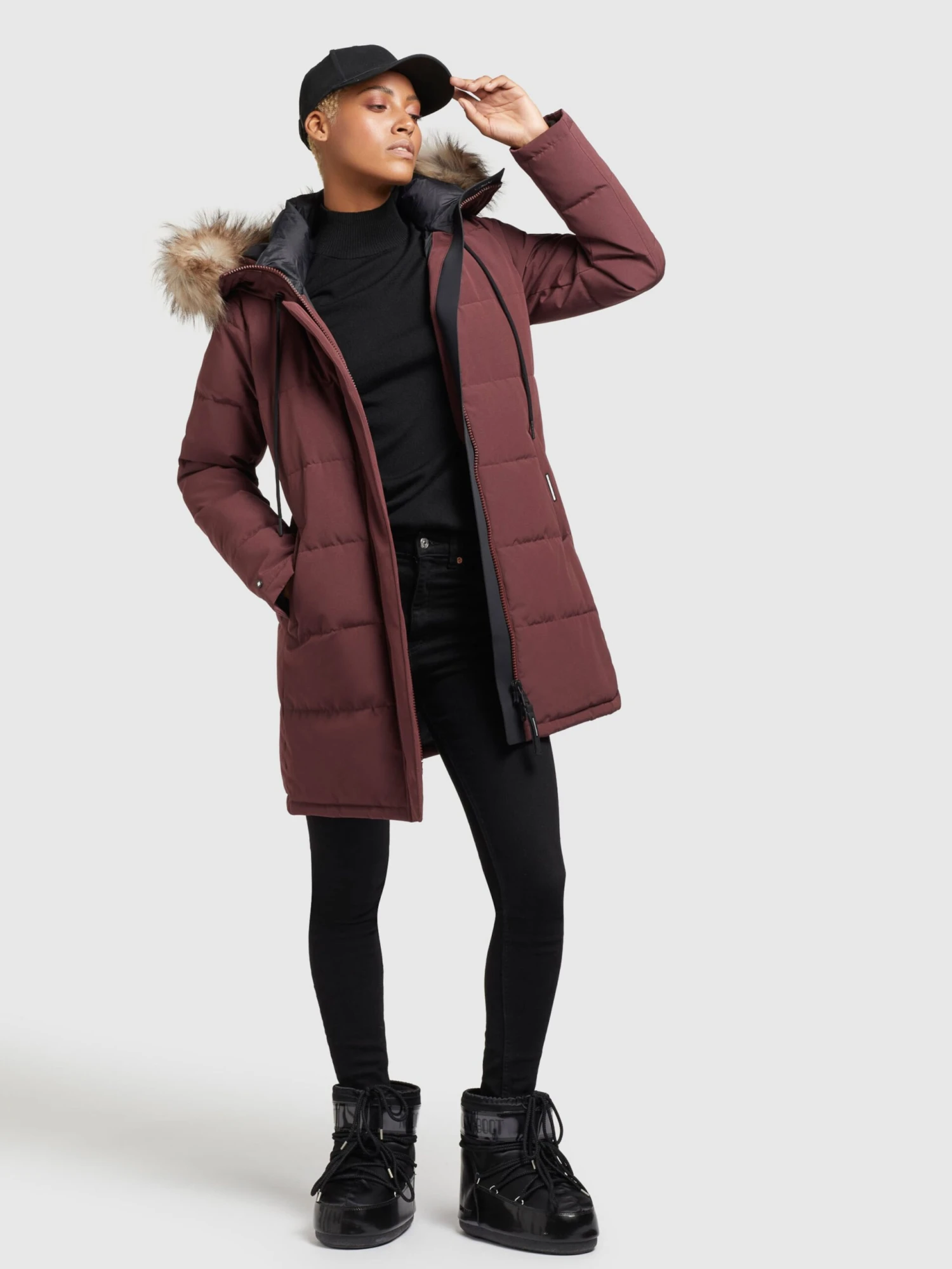 Khujo Manteaux Dhiver Manteau D’hiver Cloren Femme Rouge Foncé 3 Khujo Manteaux Dhiver Manteau D’hiver Cloren Femme Rouge Foncé - Image 3