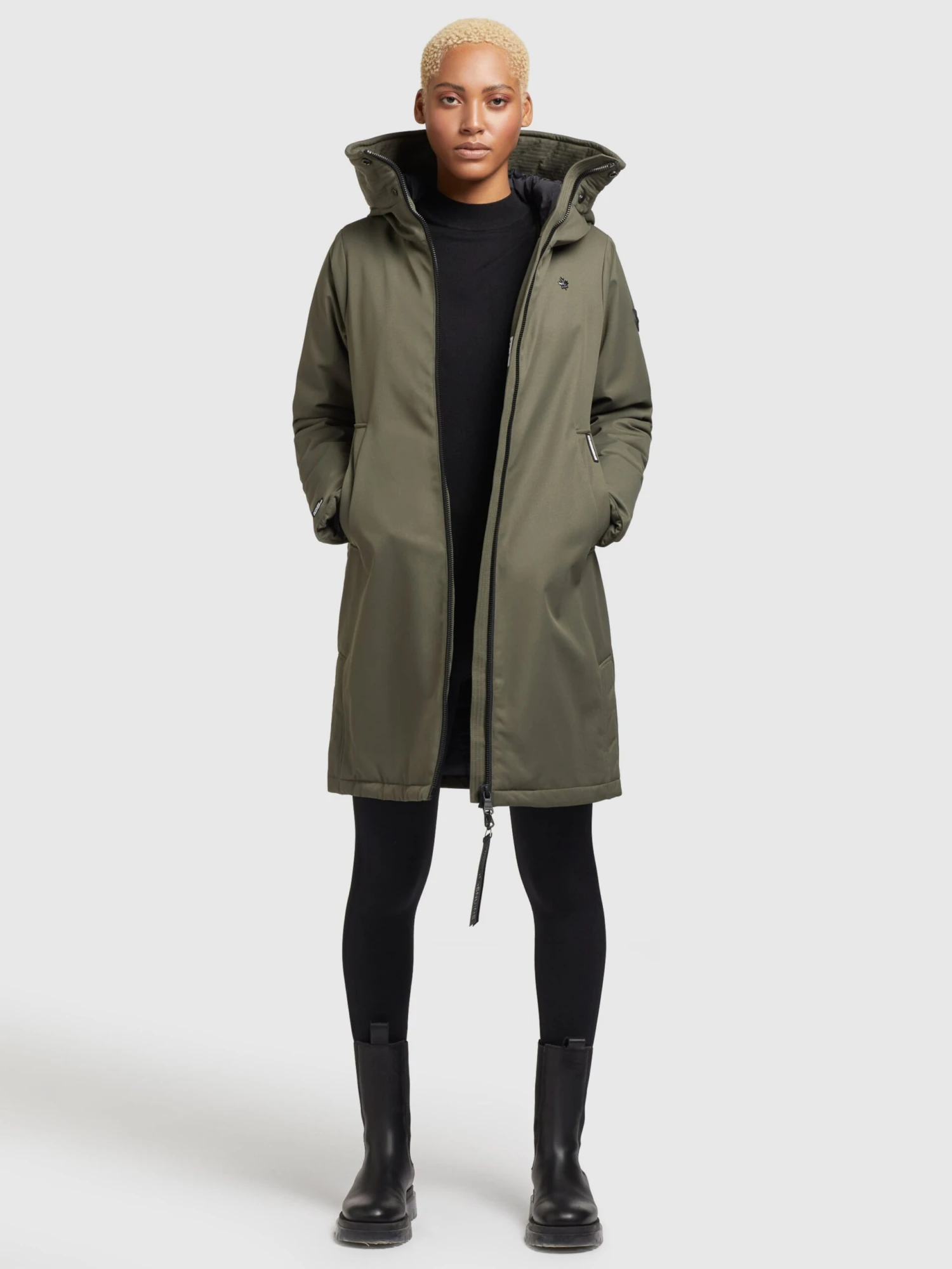 Khujo Manteaux De Mi-saison Manteau Mi-saison LISAD Femme Kaki 3 Khujo Manteaux De Mi-saison Manteau Mi-saison LISAD Femme Kaki - Image 3