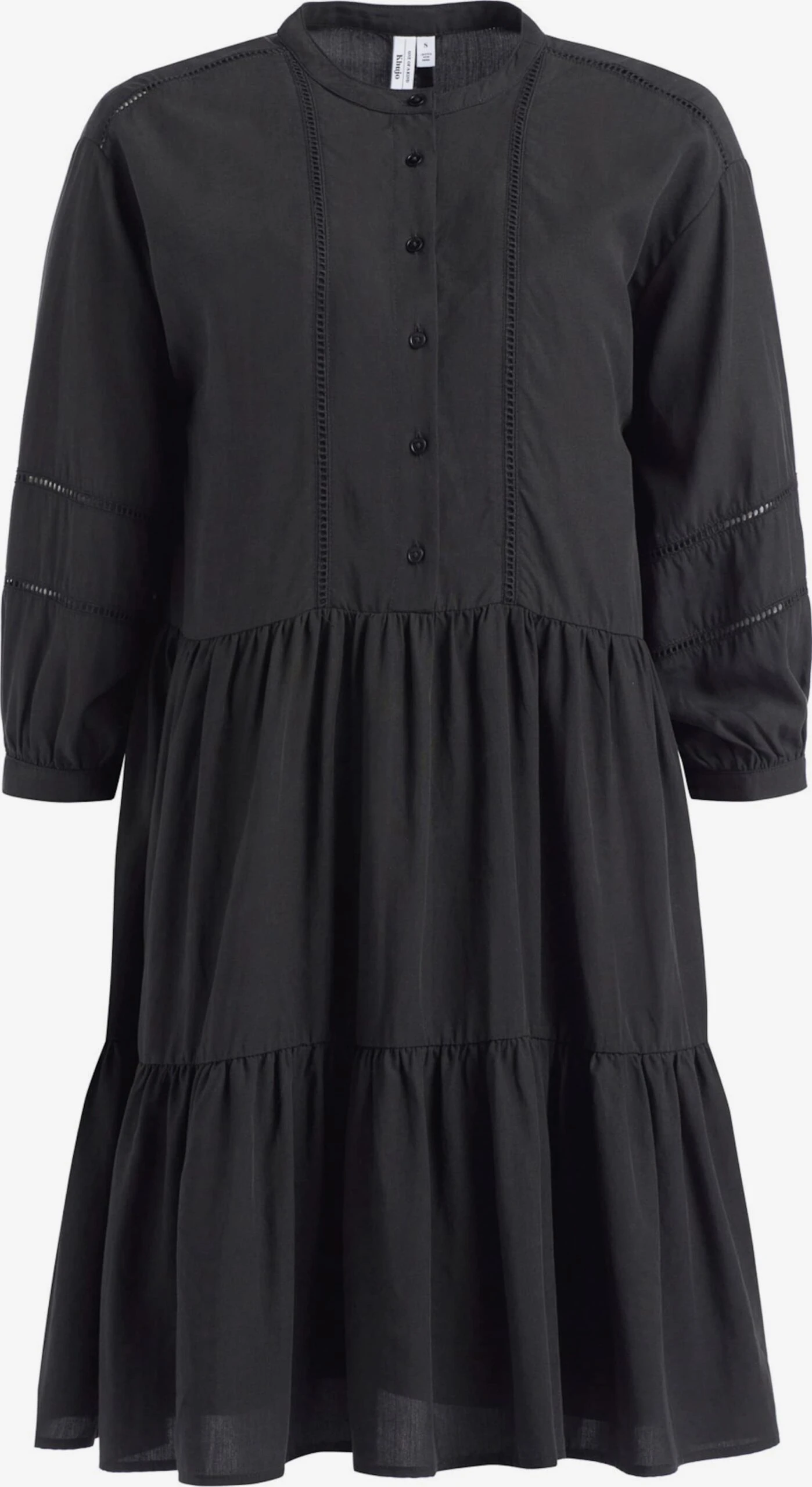 Khujo Robes Fluides Robe-chemise Crepes Femme Noir 1 Khujo Robes Fluides Robe-chemise Crepes Femme Noir