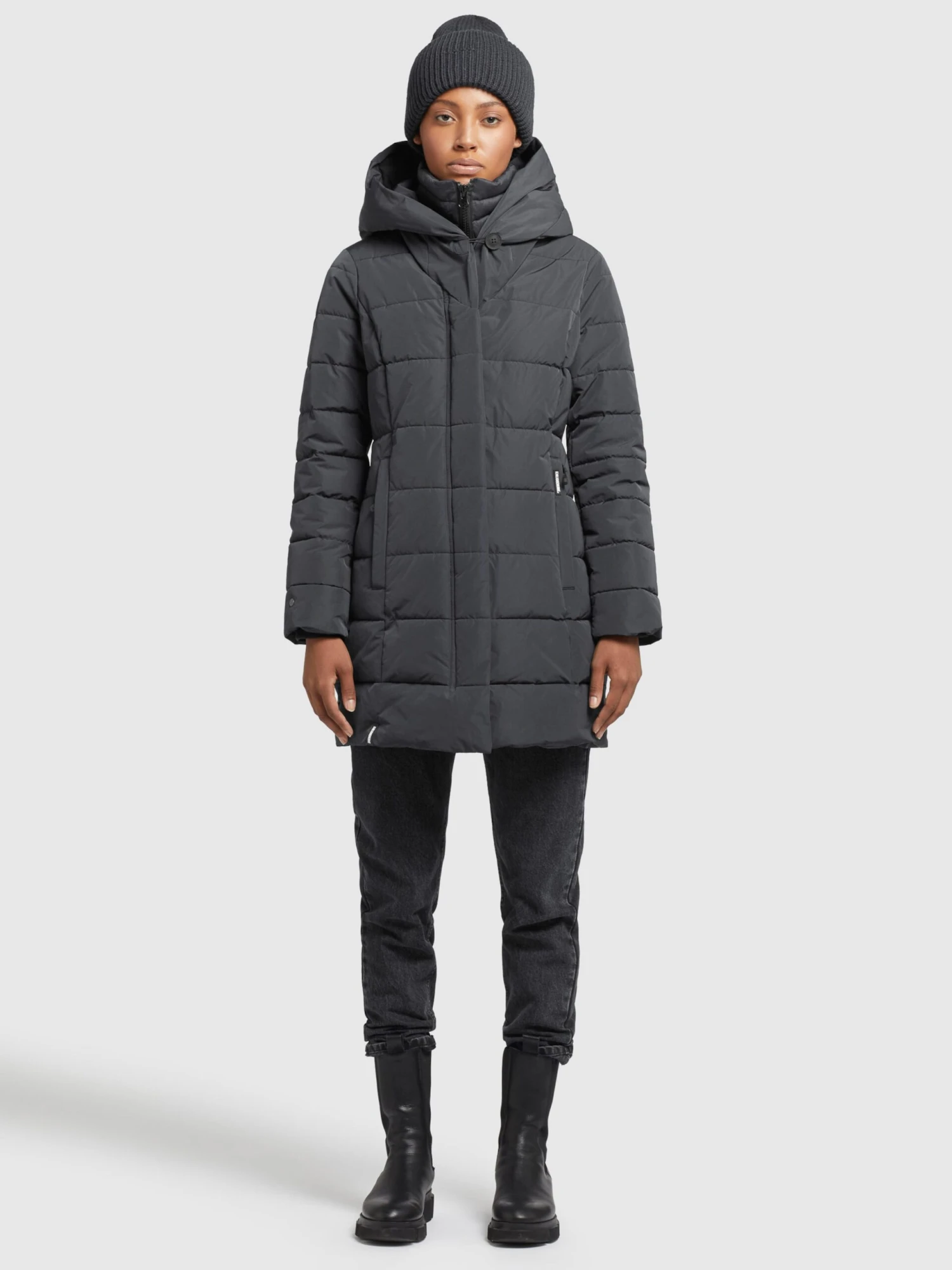 Khujo Manteaux Courts Manteau D’hiver Floyt Femme Gris Foncé 3 Khujo Manteaux Courts Manteau D’hiver Floyt Femme Gris Foncé - Image 3