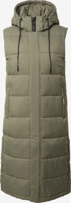 Khujo Vestes Sans Manches Gilet Tourin Femme Kaki