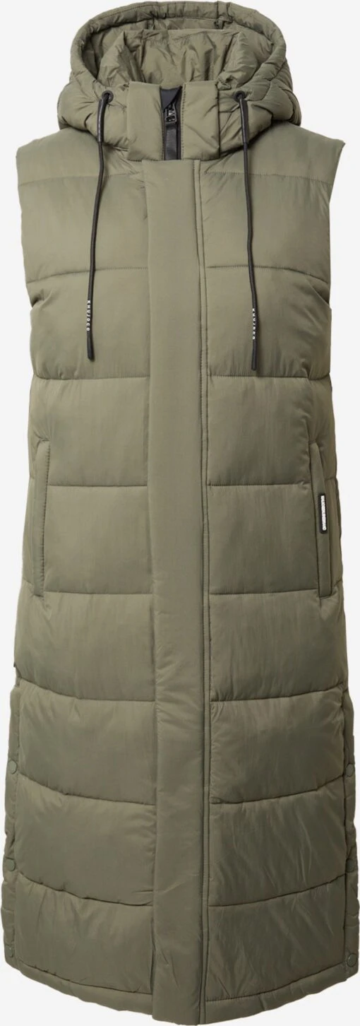 Khujo Vestes Sans Manches Gilet Tourin Femme Kaki