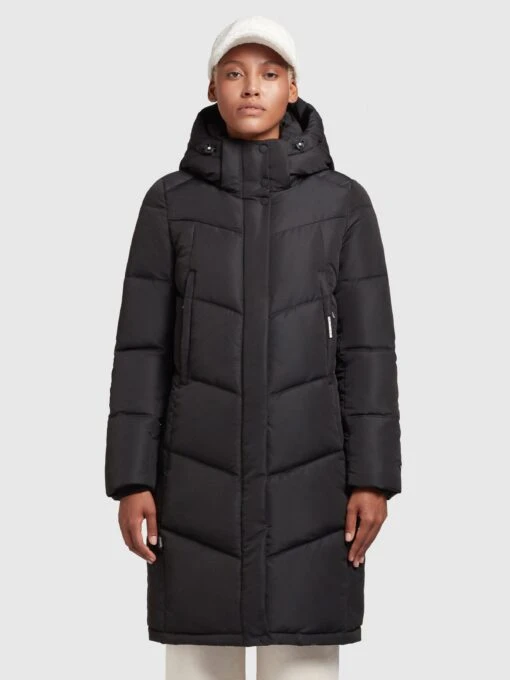 Khujo Manteaux Dhiver Manteau D’hiver Limetta Femme Noir