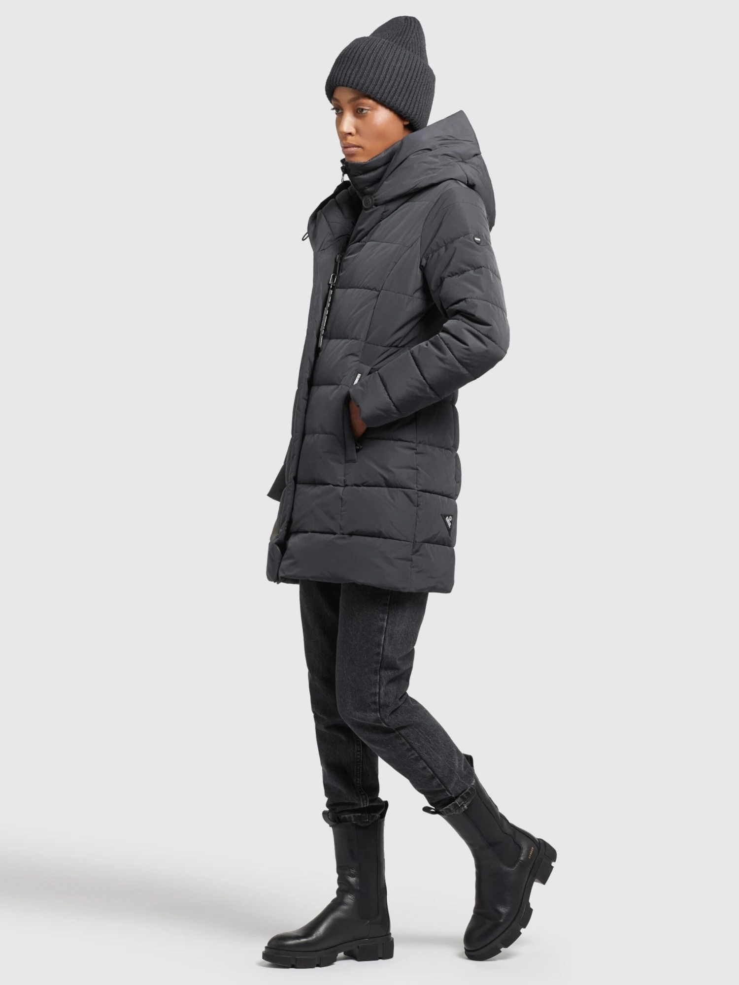 Khujo Manteaux Courts Manteau D’hiver Floyt Femme Gris Foncé 7 Khujo Manteaux Courts Manteau D’hiver Floyt Femme Gris Foncé - Image 7