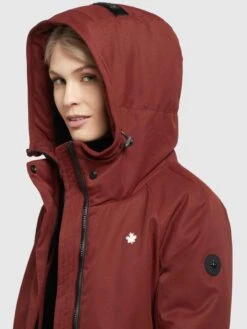 Khujo Parkas Parka Mi-saison Femme Rouge Rouille -Khujo Boutique 3b941b3d10e195148079486c55646784