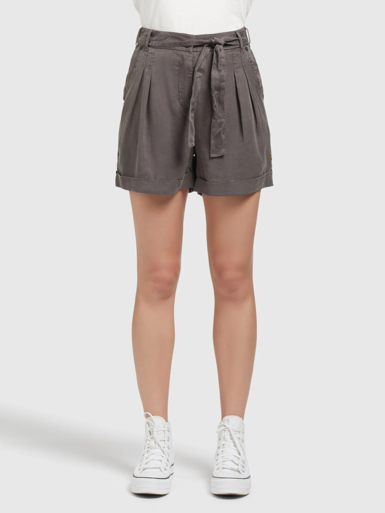 Khujo Shorts Loosefit Pantalon à Pince Elida Femme Anthracite 2 Khujo Shorts Loosefit Pantalon à Pince Elida Femme Anthracite - Image 2