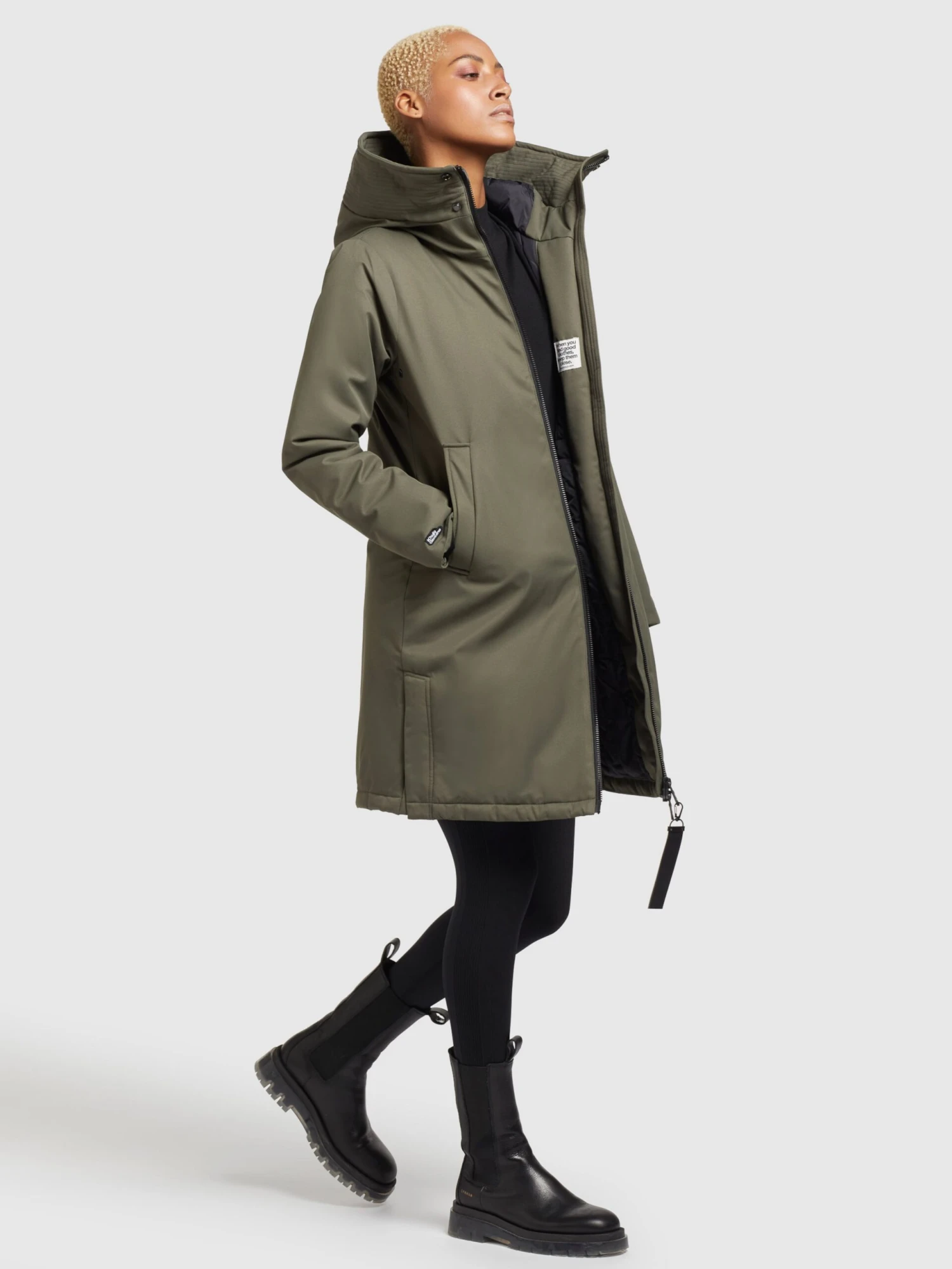 Khujo Manteaux De Mi-saison Manteau Mi-saison LISAD Femme Kaki 6 Khujo Manteaux De Mi-saison Manteau Mi-saison LISAD Femme Kaki - Image 6