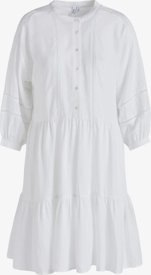 Khujo Robes Fluides Robe-chemise Crepes Femme Blanc