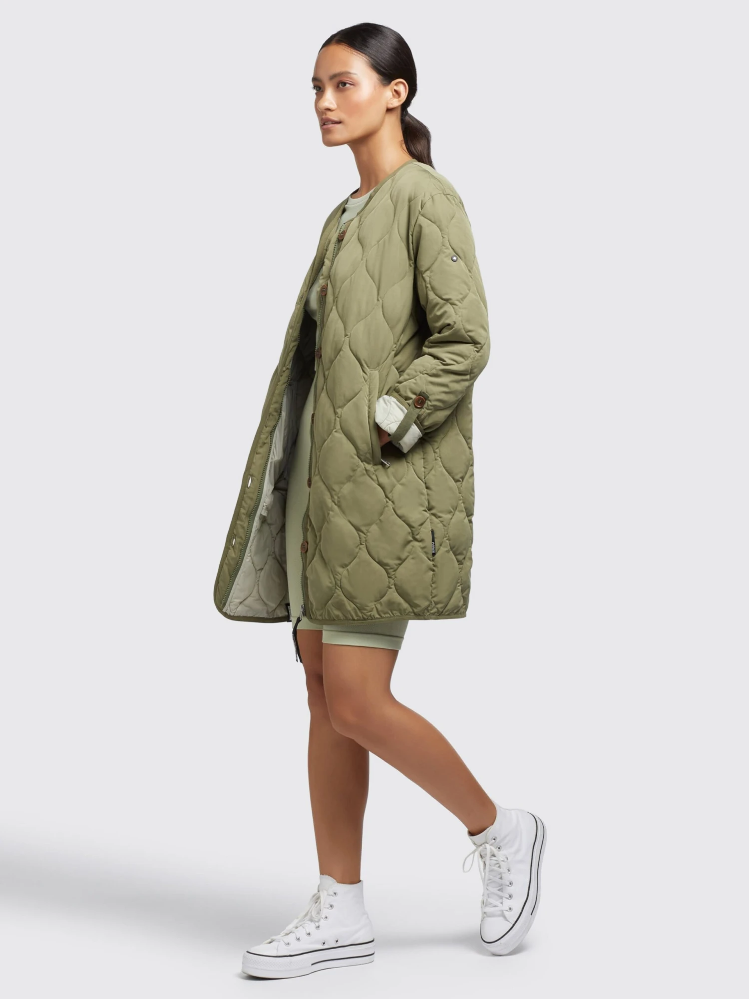 Khujo Manteaux De Mi-saison Manteau Mi-saison Sira Femme Olive 3 Khujo Manteaux De Mi-saison Manteau Mi-saison Sira Femme Olive - Image 3