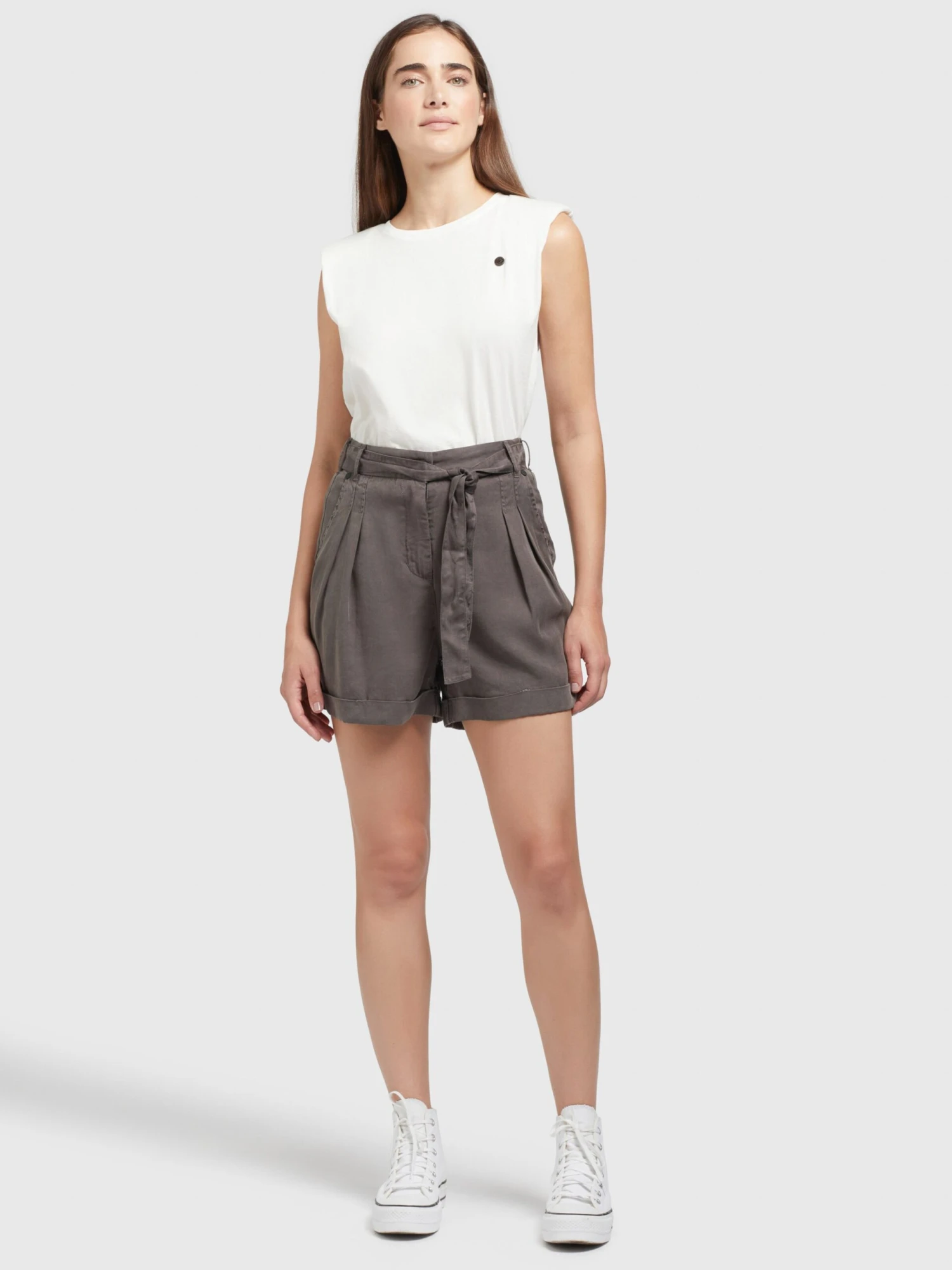 Khujo Shorts Loosefit Pantalon à Pince Elida Femme Anthracite 3 Khujo Shorts Loosefit Pantalon à Pince Elida Femme Anthracite - Image 3