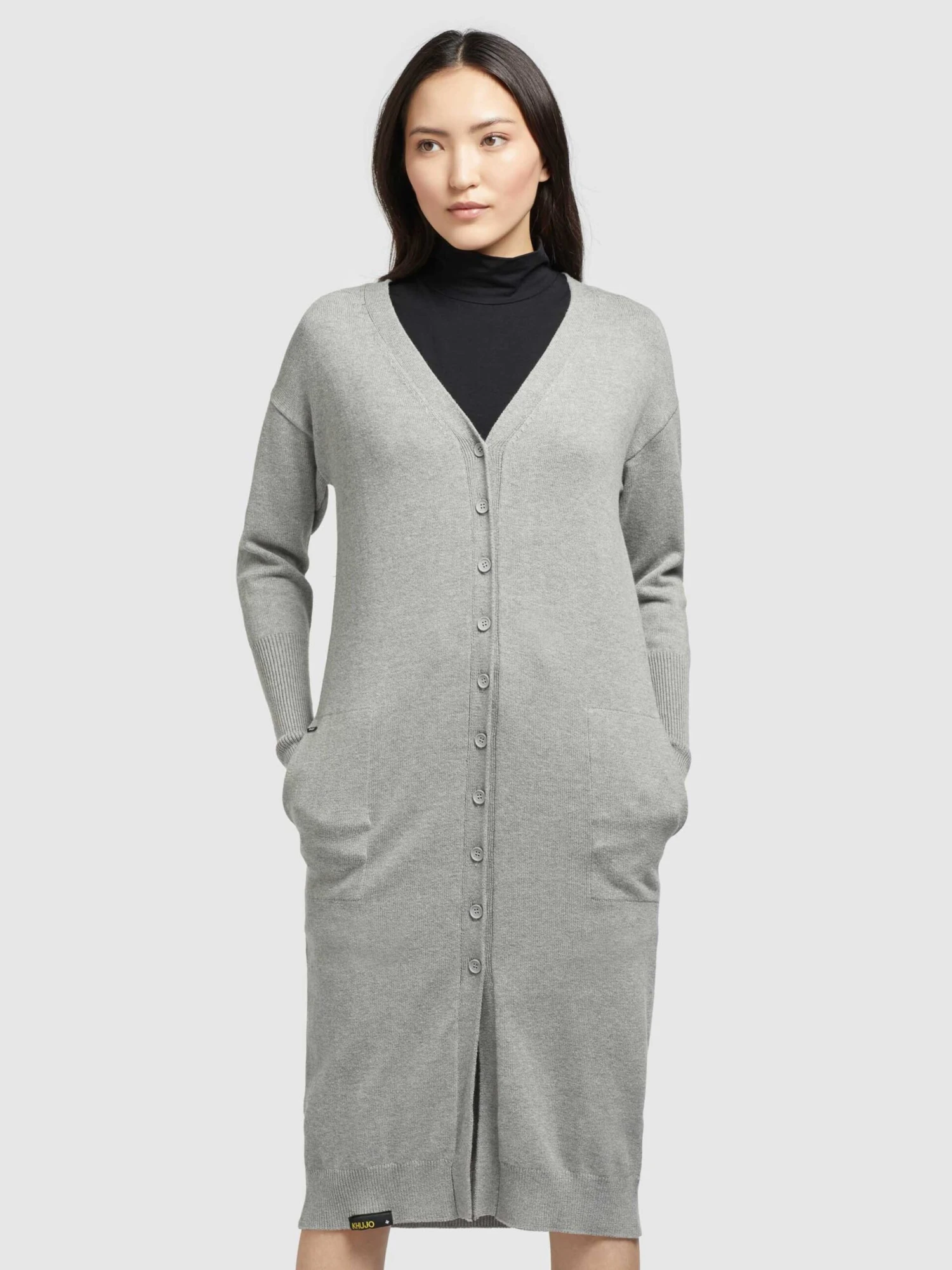 Khujo Gilets Cardigan Elina Femme Gris 2 Khujo Gilets Cardigan Elina Femme Gris - Image 2