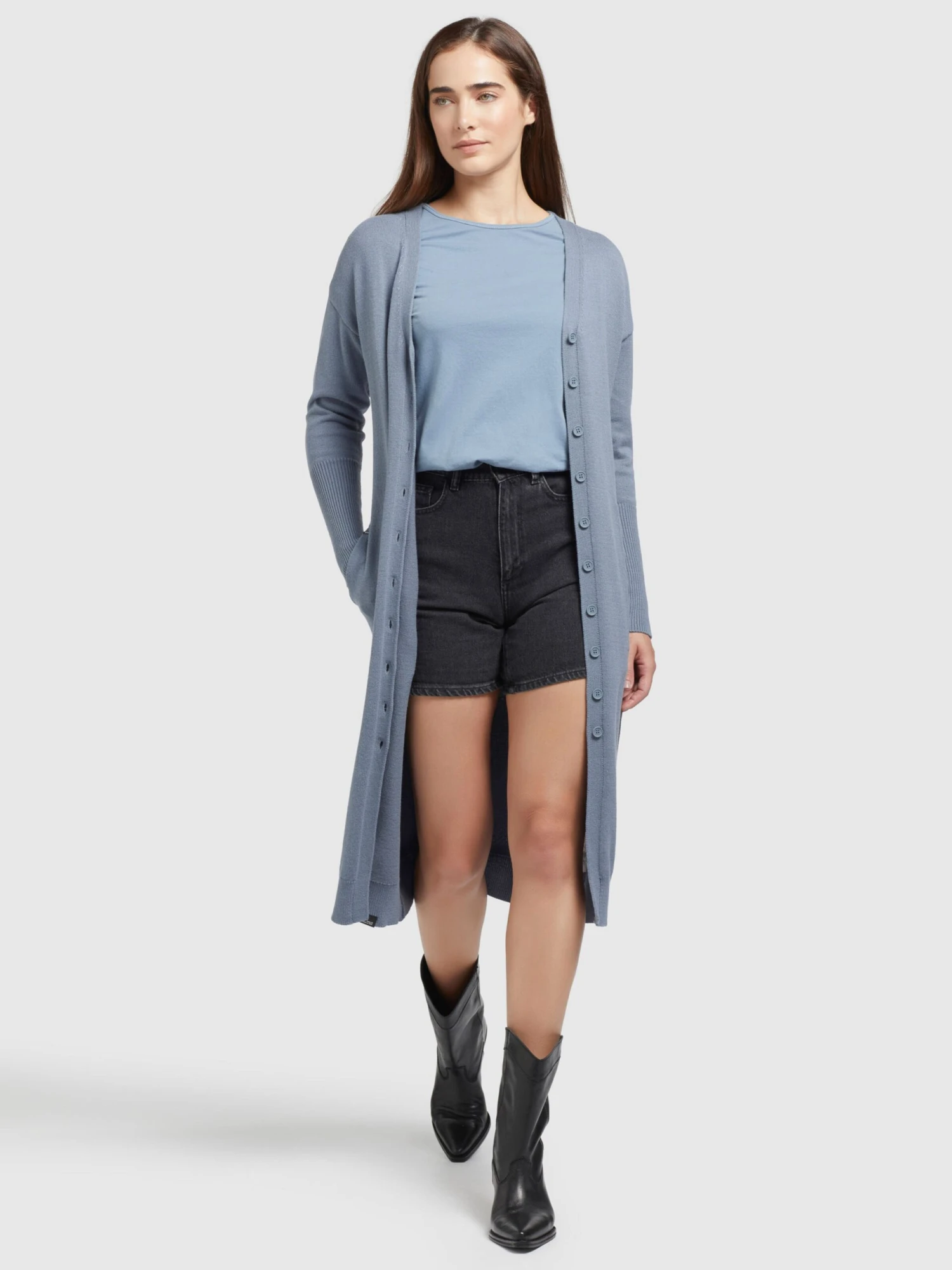 Khujo Gilets Cardigan Elina Femme Bleu 3 Khujo Gilets Cardigan Elina Femme Bleu - Image 3