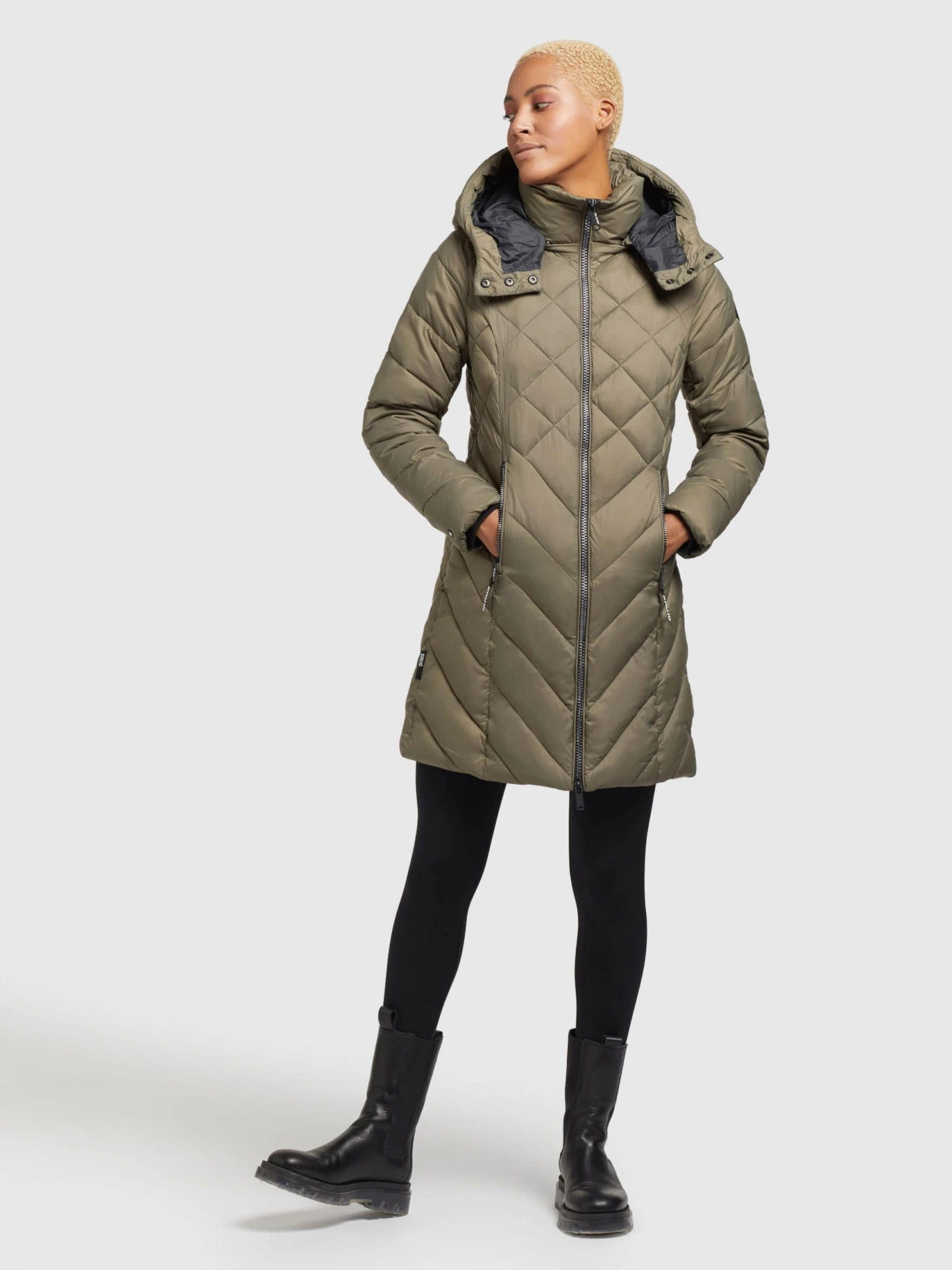Khujo Manteaux De Mi-saison Manteau Mi-saison Aneth Femme Kaki 3 Khujo Manteaux De Mi-saison Manteau Mi-saison Aneth Femme Kaki - Image 3