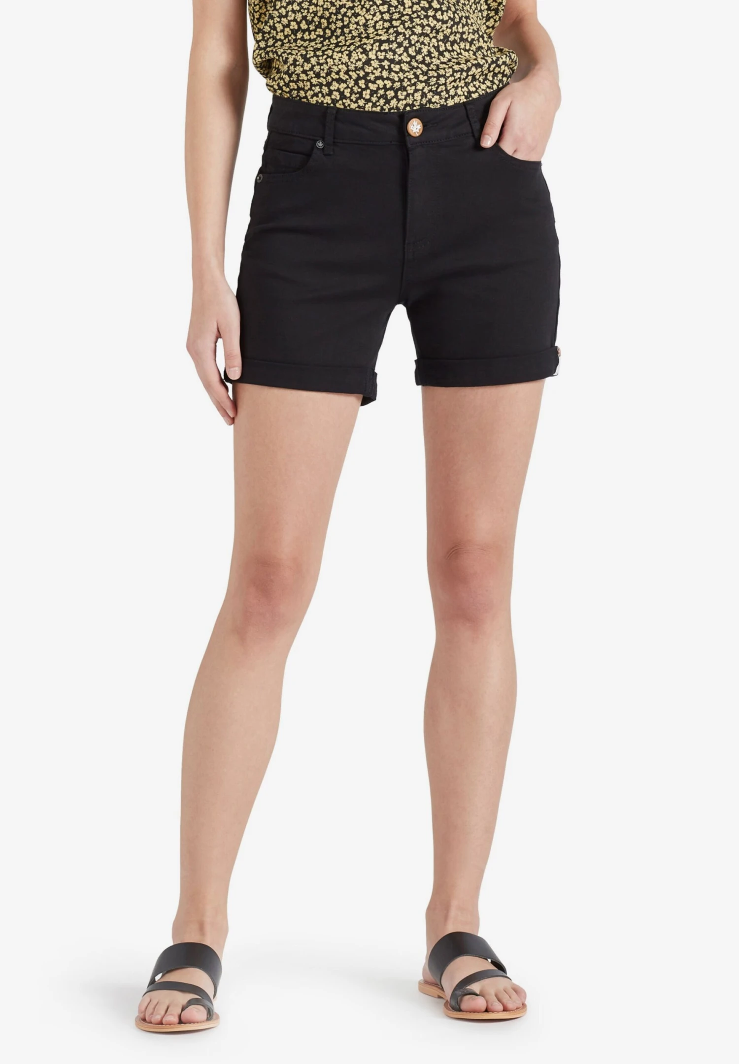 Khujo Shorts En Jean Coupe Slim Jean RIVEN Femme Noir 2 Khujo Shorts En Jean Coupe Slim Jean RIVEN Femme Noir - Image 2