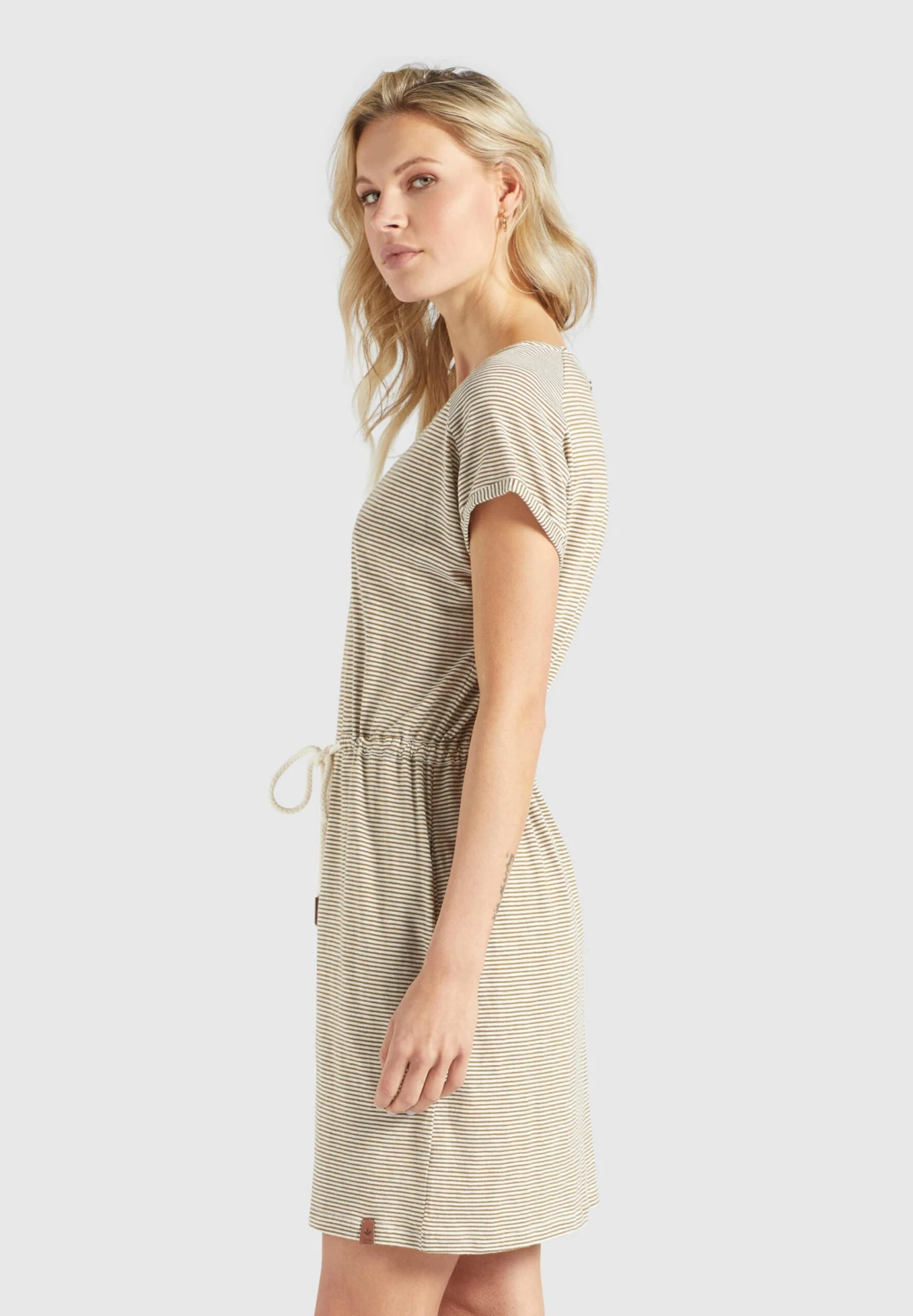 Khujo Robes En Jersey Robe ANNEMARIE Femme Beige / Blanc 4 Khujo Robes En Jersey Robe ANNEMARIE Femme Beige / Blanc - Image 4
