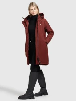 Khujo Parkas Parka Mi-saison Femme Rouge Rouille -Khujo Boutique 88c7a010b382917fe939d8c4a0207619