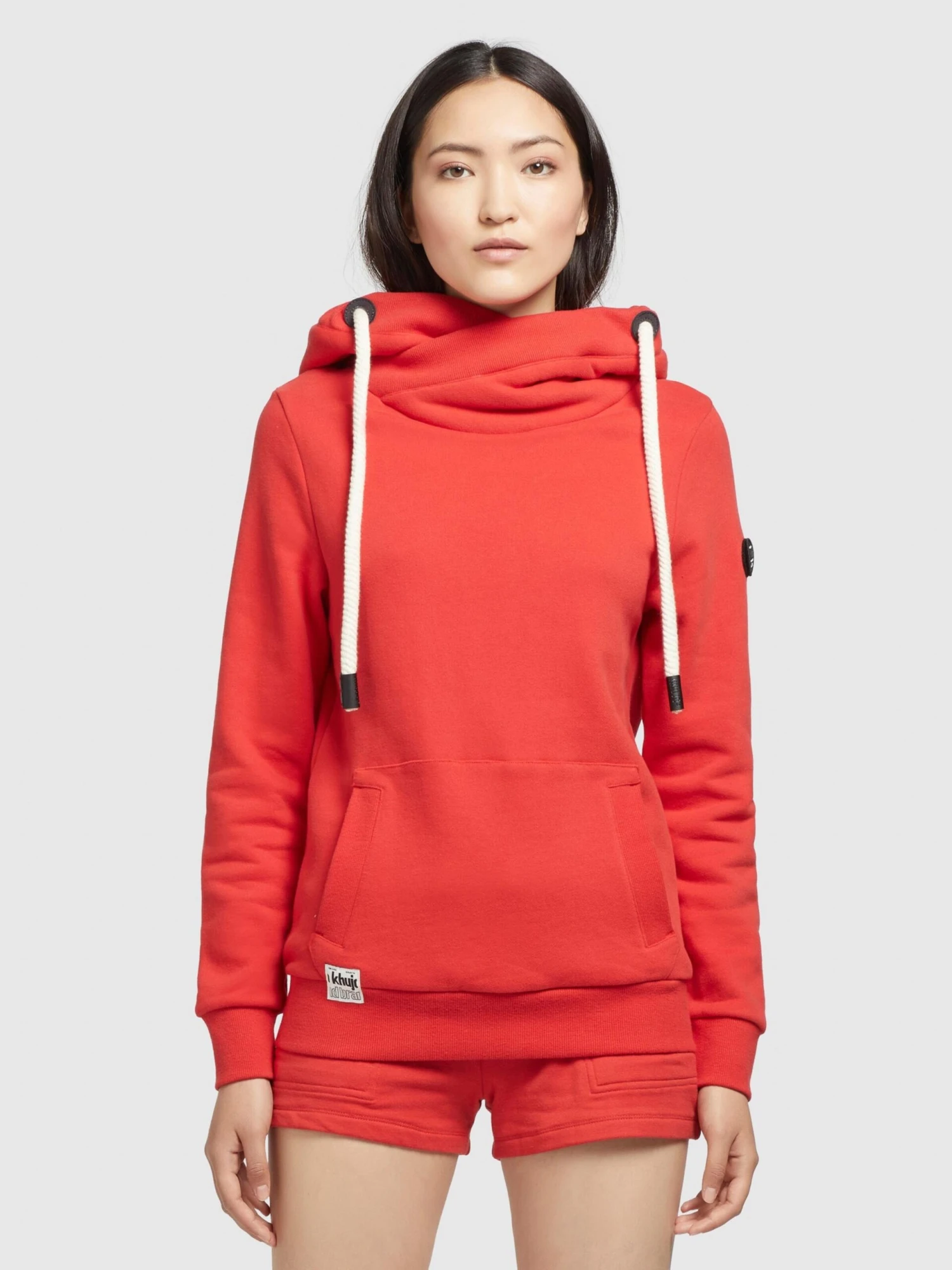 Khujo Sweats à Capuche Sweat-shirt Rhabea Femme Rouge Orangé 2 Khujo Sweats à Capuche Sweat-shirt Rhabea Femme Rouge Orangé - Image 2