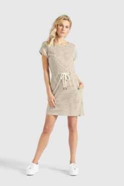 Khujo Robes En Jersey Robe ANNEMARIE Femme Beige / Blanc 11 Khujo Robes En Jersey Robe ANNEMARIE Femme Beige / Blanc -Khujo Boutique 9d3dc3f9ca62a0f03ce6a769e00792c2