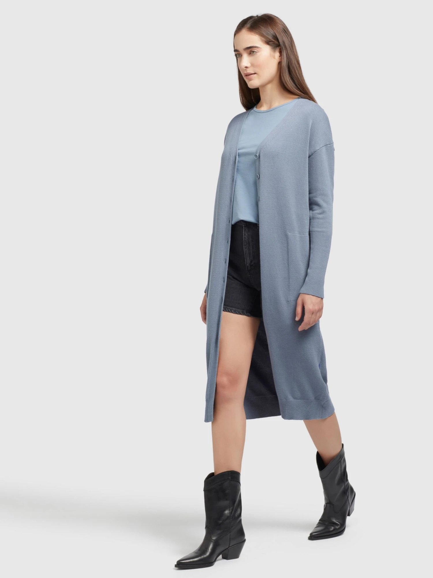 Khujo Gilets Cardigan Elina Femme Bleu 6 Khujo Gilets Cardigan Elina Femme Bleu - Image 6