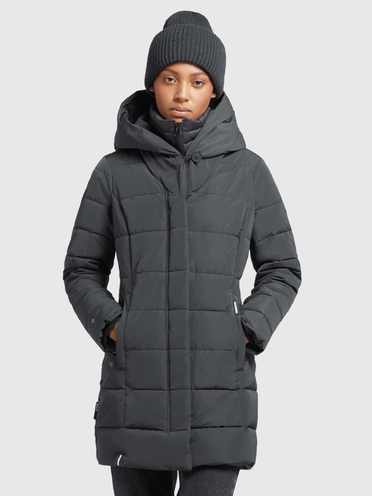 Khujo Manteaux Courts Manteau D’hiver Floyt Femme Gris Foncé 2 Khujo Manteaux Courts Manteau D’hiver Floyt Femme Gris Foncé - Image 2