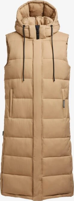 Khujo Vestes Sans Manches Gilet MAGNETA MATT Femme Beige