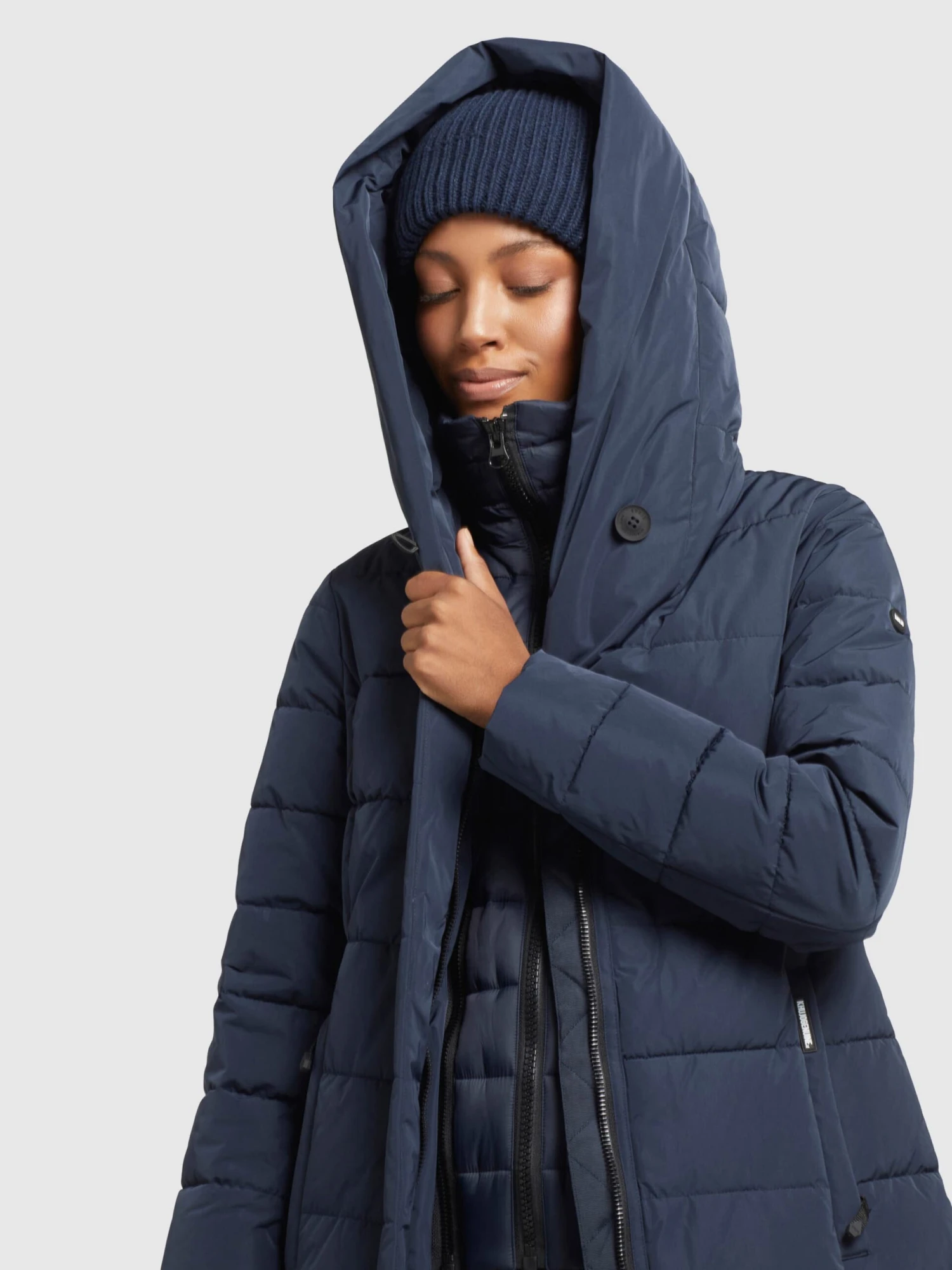Khujo Manteaux Courts Manteau D’hiver Floyt Femme Bleu Foncé 8 Khujo Manteaux Courts Manteau D’hiver Floyt Femme Bleu Foncé - Image 8