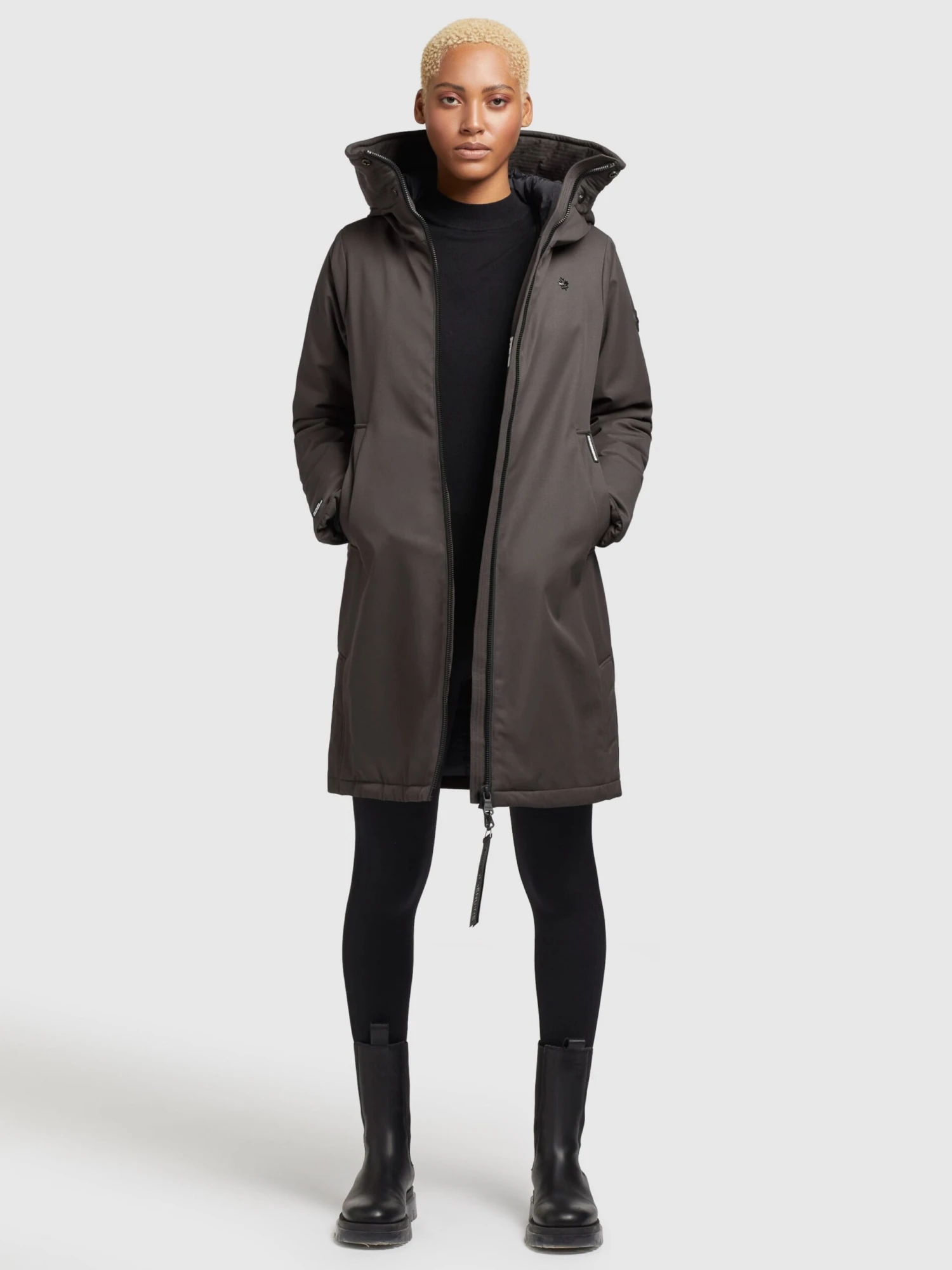 Khujo Manteaux De Mi-saison Manteau Mi-saison LISAD Femme Gris Foncé 5 Khujo Manteaux De Mi-saison Manteau Mi-saison LISAD Femme Gris Foncé - Image 5