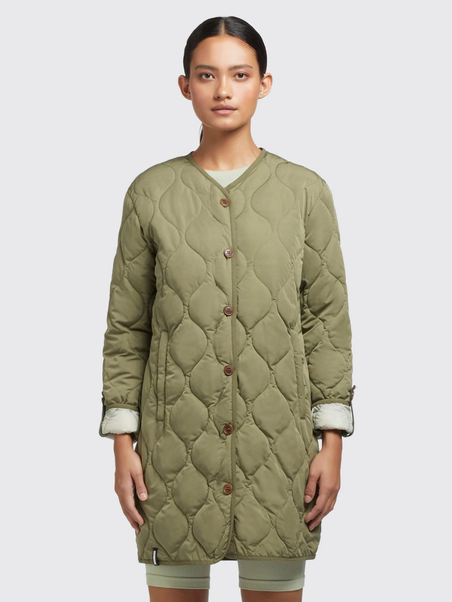 Khujo Manteaux De Mi-saison Manteau Mi-saison Sira Femme Olive 2 Khujo Manteaux De Mi-saison Manteau Mi-saison Sira Femme Olive - Image 2