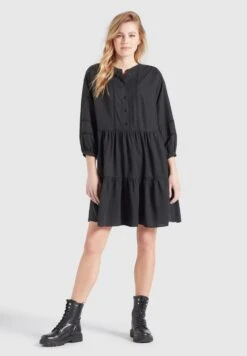 Khujo Robes Fluides Robe-chemise Crepes Femme Noir 10 Khujo Robes Fluides Robe-chemise Crepes Femme Noir -Khujo Boutique eb065f9ee85f03763617ba09afc229a6