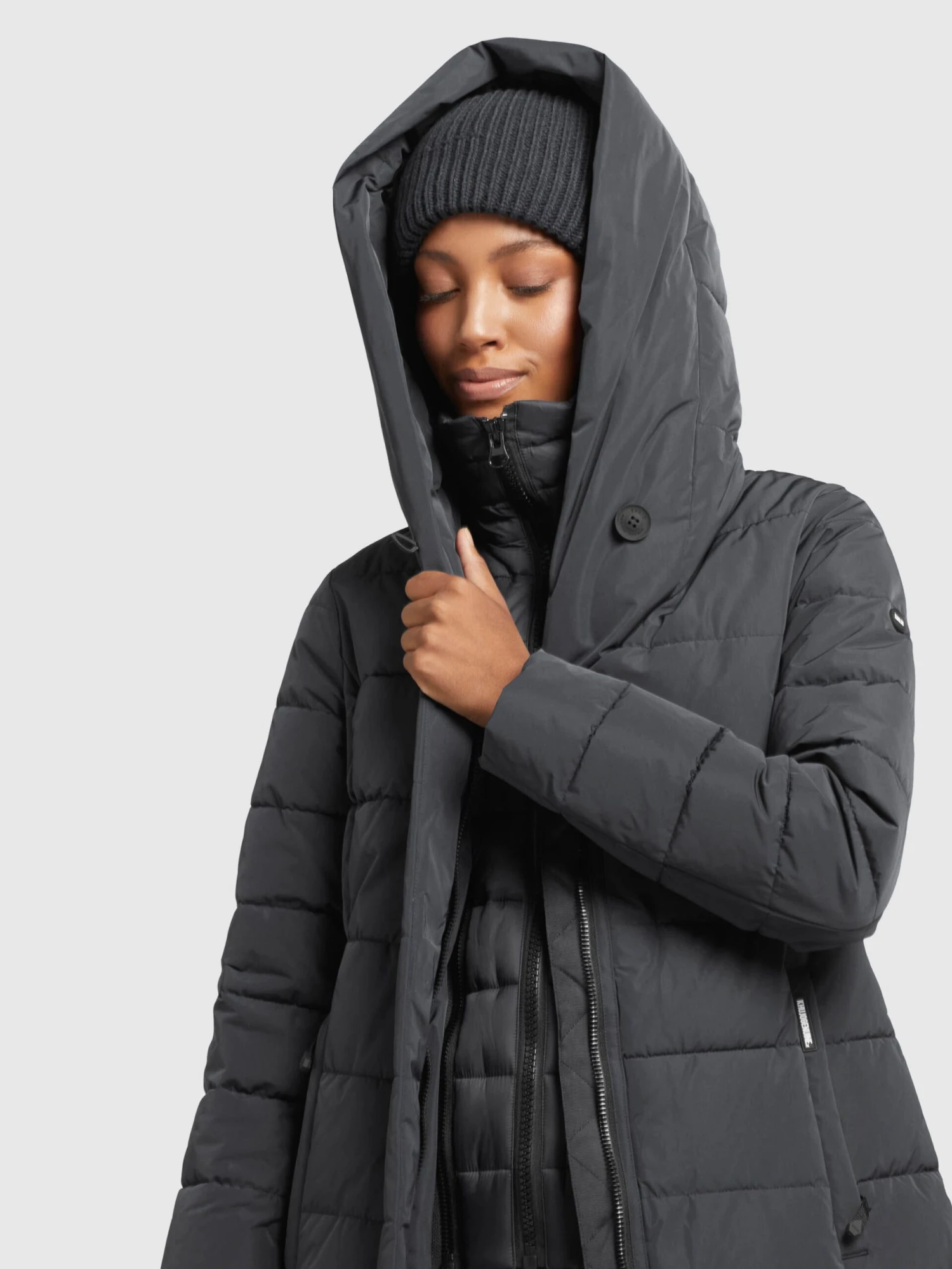 Khujo Manteaux Courts Manteau D’hiver Floyt Femme Gris Foncé 8 Khujo Manteaux Courts Manteau D’hiver Floyt Femme Gris Foncé - Image 8