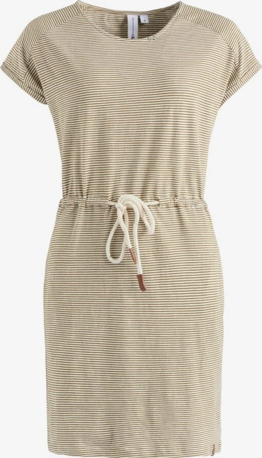 Khujo Robes En Jersey Robe ANNEMARIE Femme Beige / Blanc